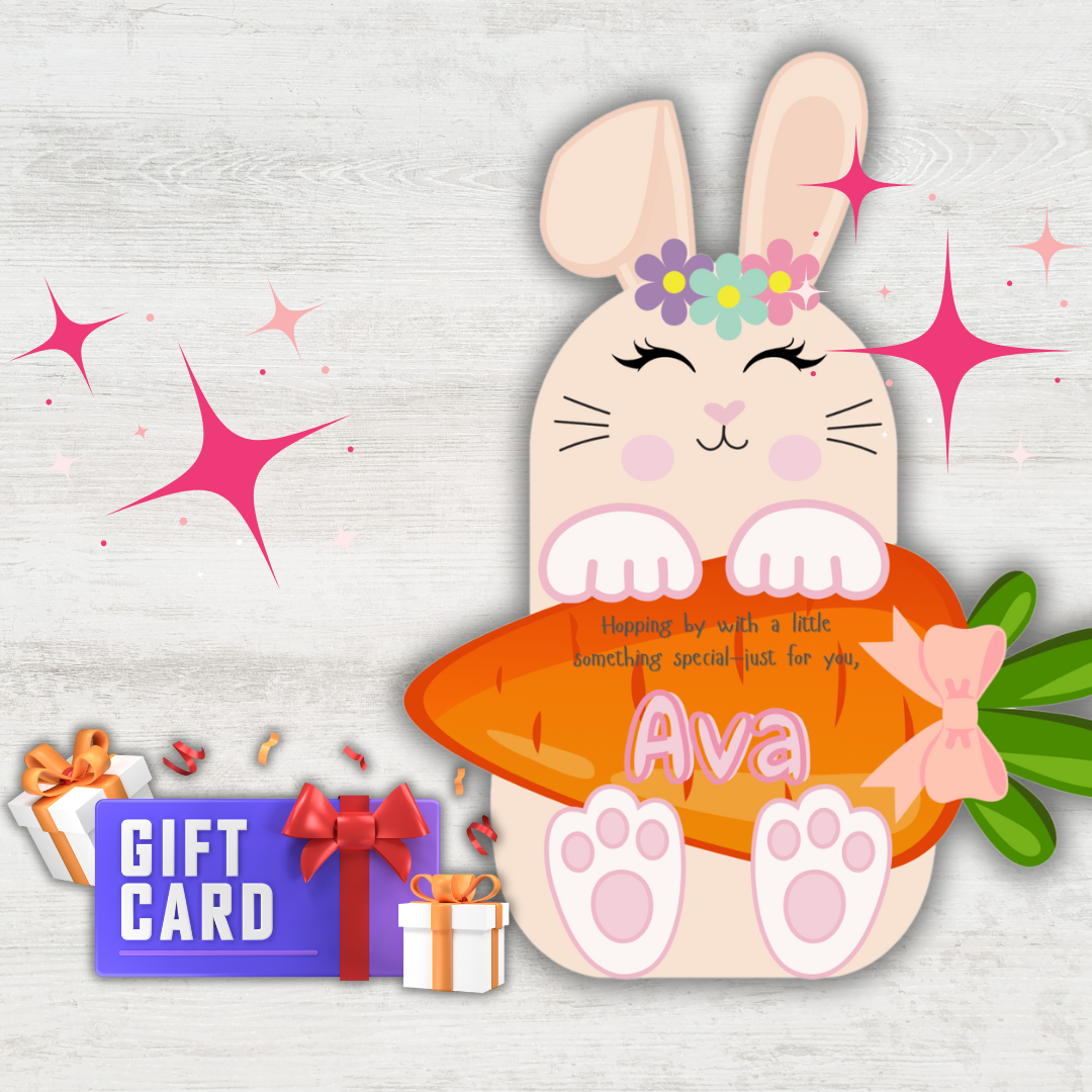 Carte-cadeau ou porte-monnaie lapin de Pâques - Téléchargement numérique instantané modifiable comprenant 5 styles