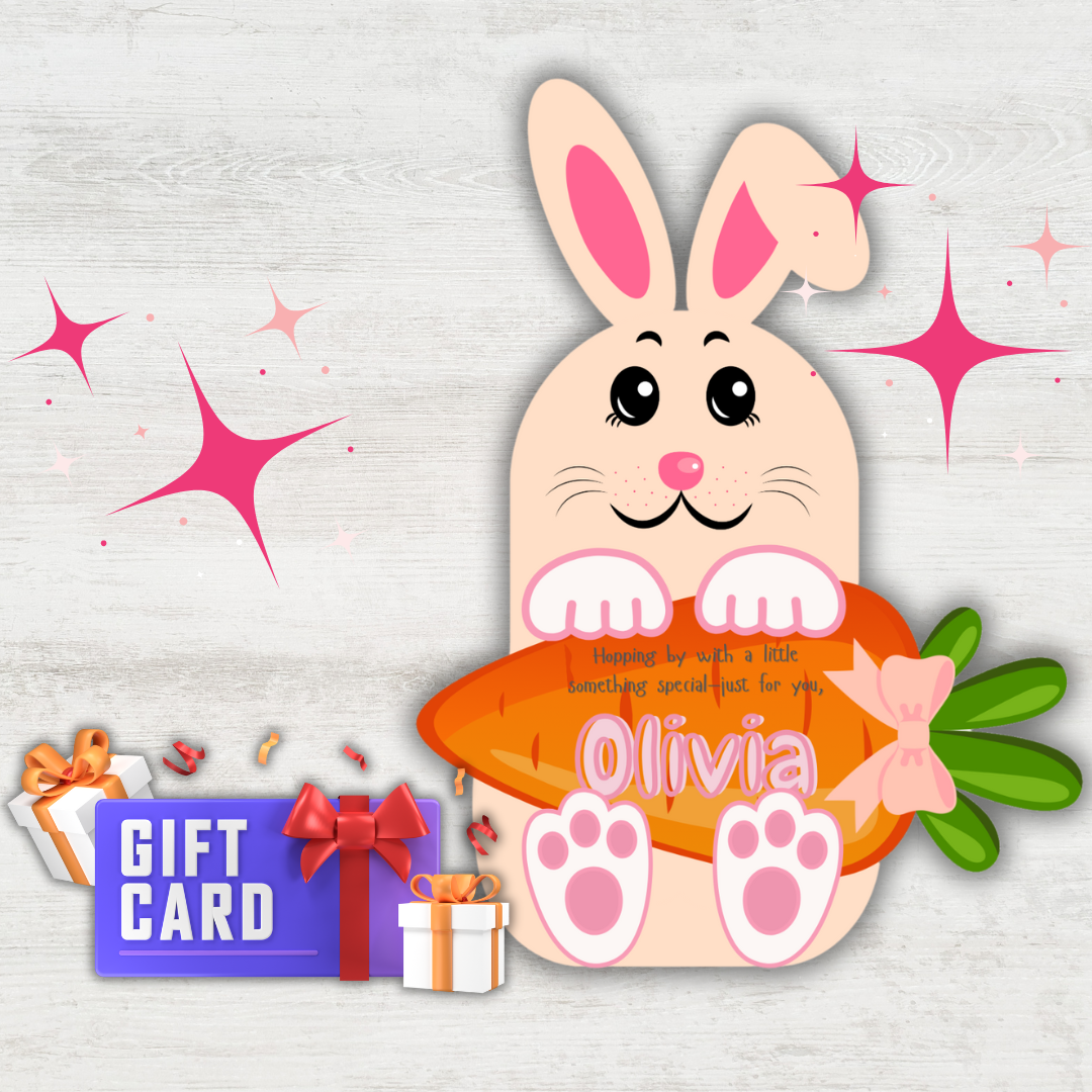 Carte-cadeau ou porte-monnaie lapin de Pâques - Téléchargement numérique instantané modifiable comprenant 5 styles