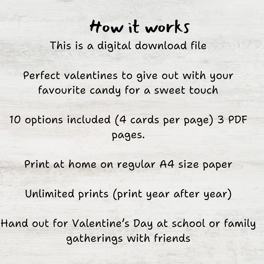 Candy Valentines for Kids class friends School children small sweets treat for Valentine's Day