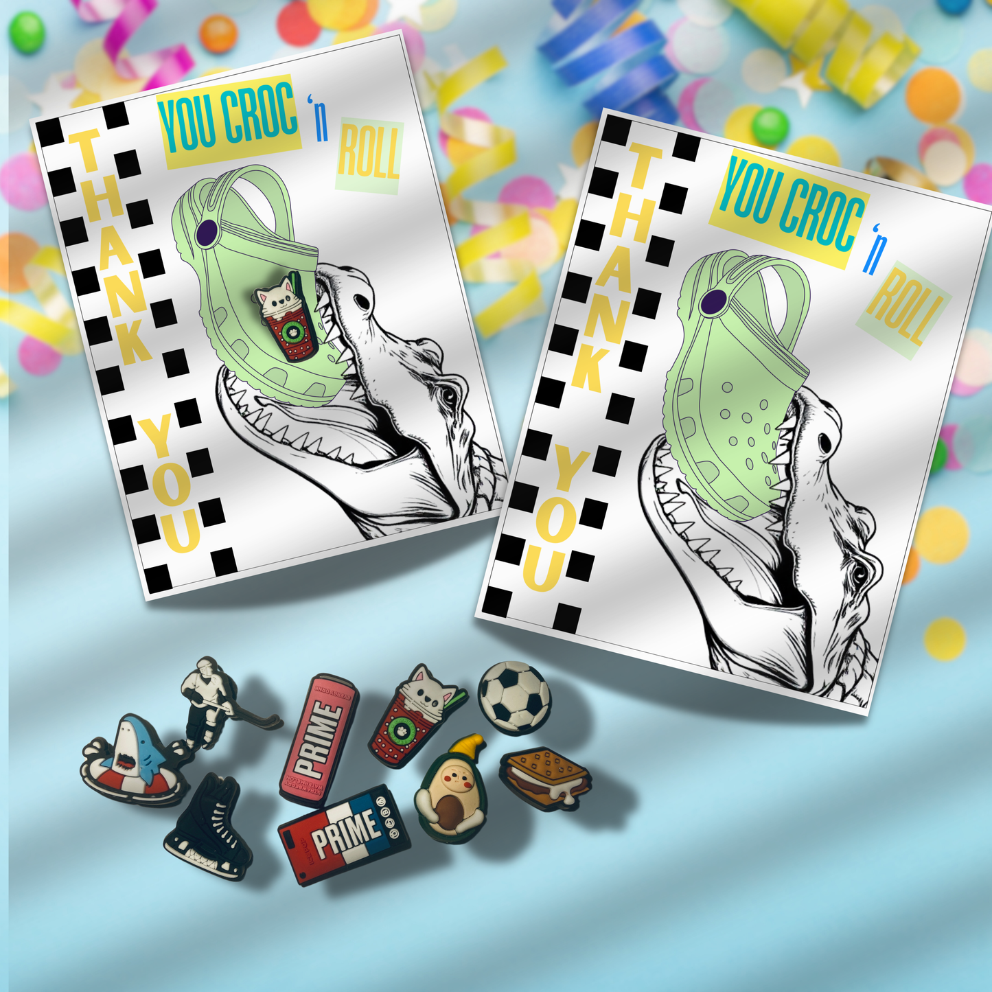 Croc Birthday Party Invitation Thank You Tags Instant Personalized Editable Template