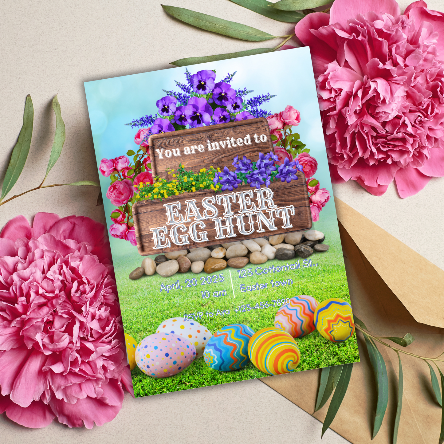 Customizable Easter Egg Hunt Invitations | Editable Digital Download for Lunch, Brunch, & Dinner | Printable β Personalized Ready to Use!