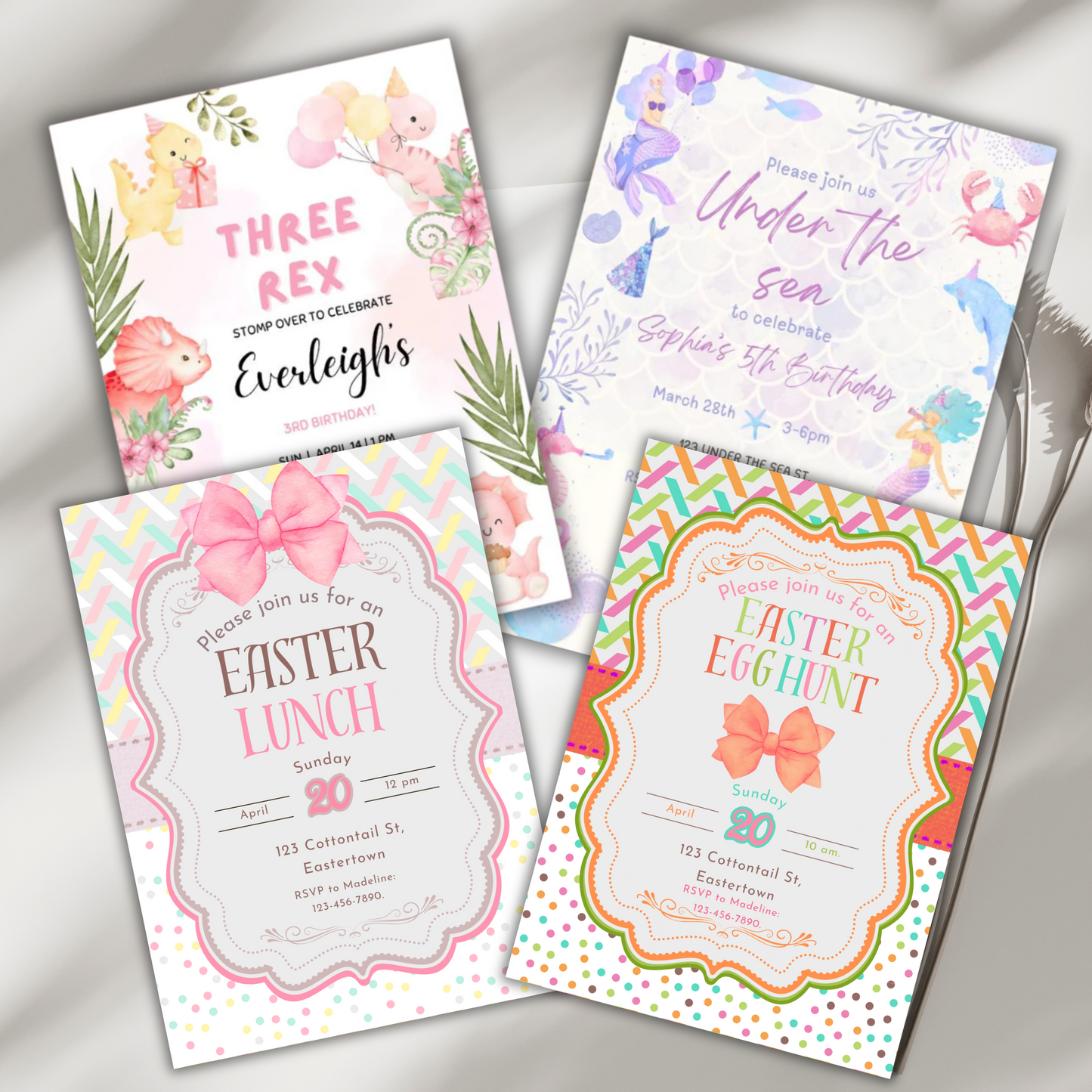 Custom Made Birthday Invitations to Match Chosen Theme Personalized Digital Download