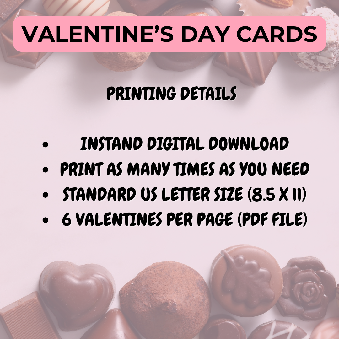 Class Feastables Valentines Cards for friends and classmates. Valentine's Day Chocolate treats teen tween