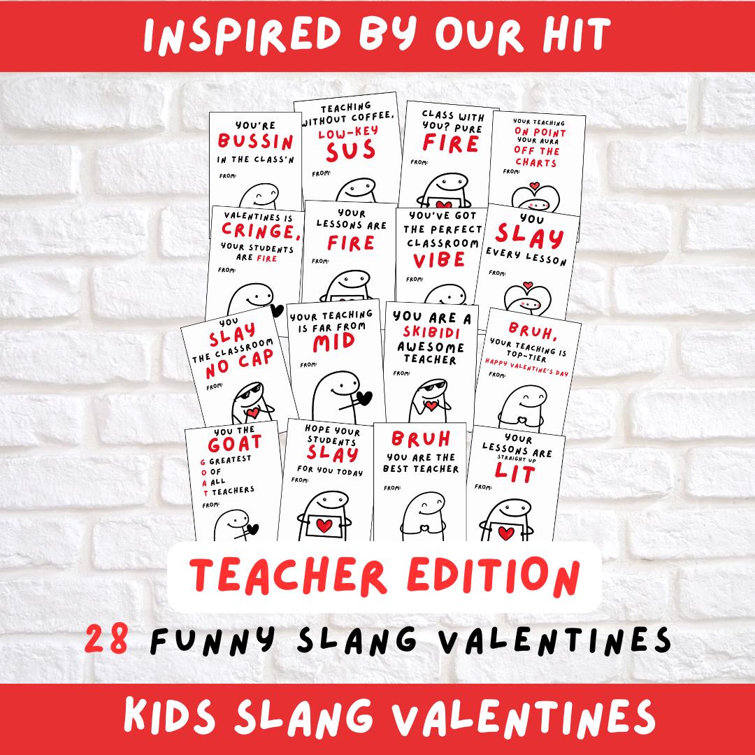 Kids Slang Teacher Gift Tags, End of Year Printable Tags from Kids, Gen Z Gen Alpha Slang, Instant Download, 12 Tags instant download PDF