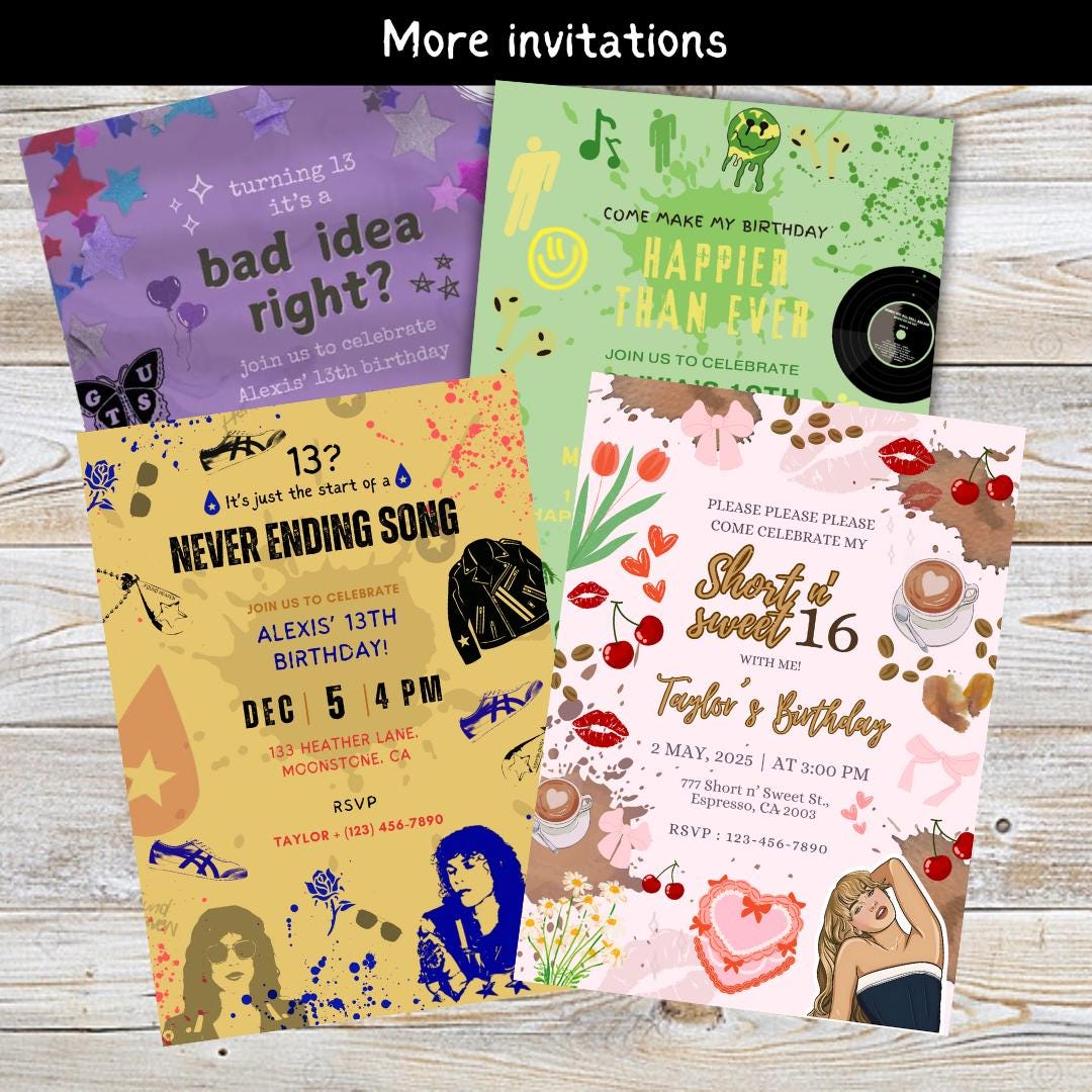 Custom Conan Gray Music Invitation, Kids Teen Party Decor, Maniac Song Pop star Printable, Canva Editable, Personalized Gift PDF