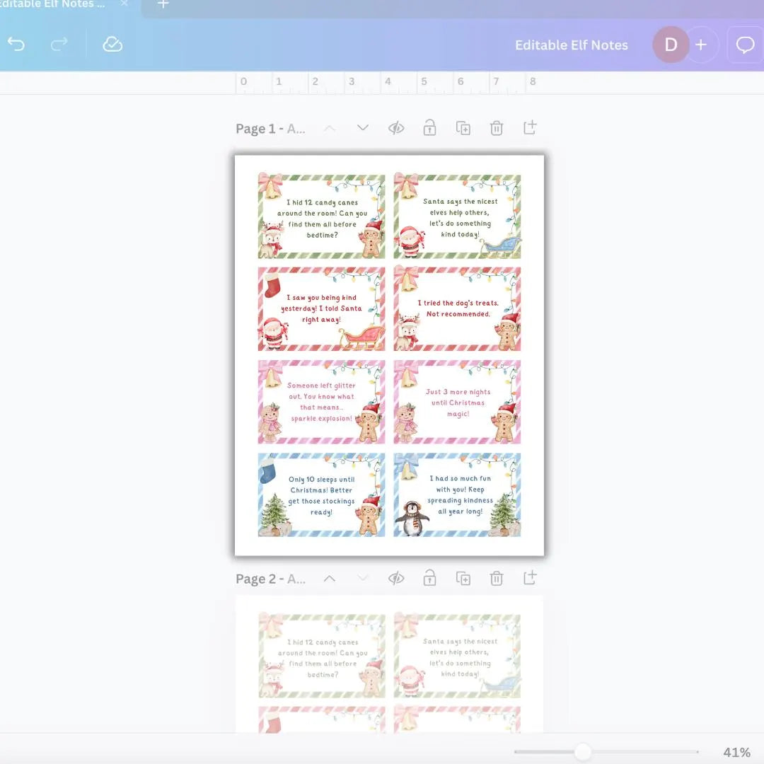 Custom Elf Notes, Christmas Holiday Elf Scene, Santa letter, activities editable Canva template, DIY Last Minute Props