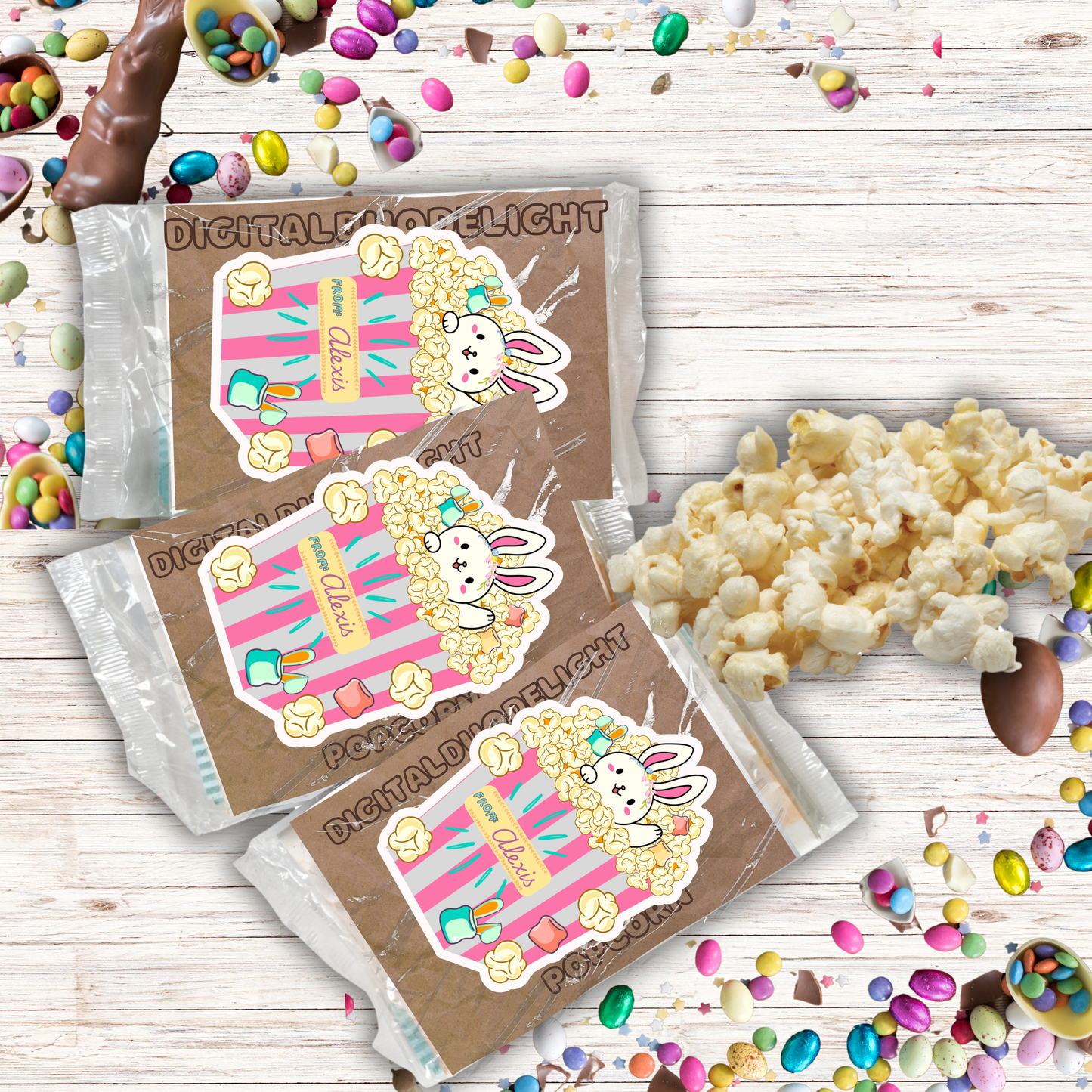 Easter Popcorn Printables Class Friends Small Gifts Easter Bunny Hunt Ideas Loot Bag Party Favors