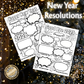 New Year Goals and Resolutions Printables Digital Download School Coloring Year in Review Vision Board