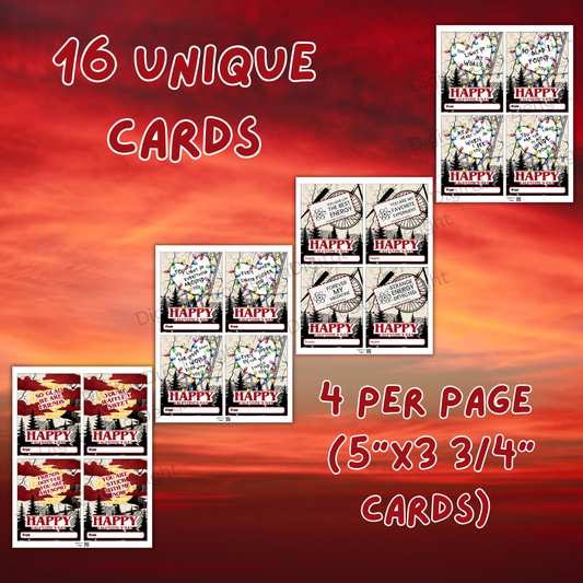 Kids Retro 80s Valentine's Day Cards Teens Tweens School Class Gifts Exchanges TV Show Digital Instant Download