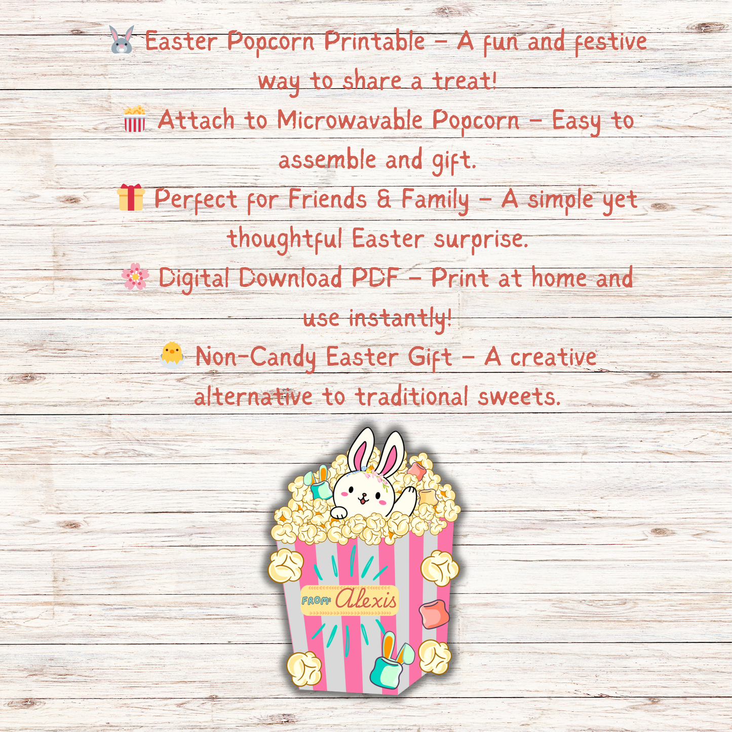 Easter Popcorn Printables Class Friends Small Gifts Easter Bunny Hunt Ideas Loot Bag Party Favors