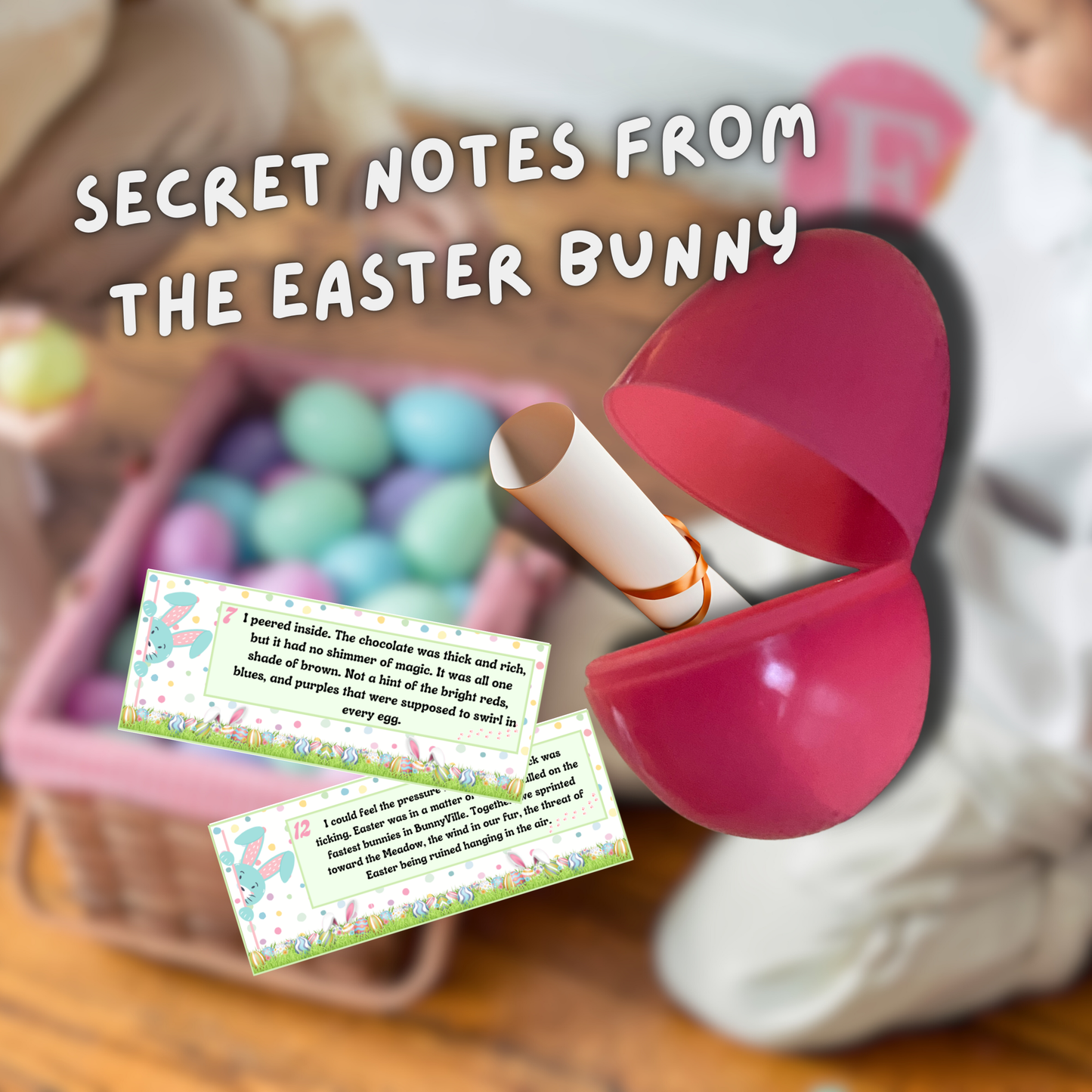 Easter Bunny Egg Stuffers, Secret Notes for Kids Egg Hunt Fillers Printables - Digital Download Easter Game Party Favour Letters Ideas