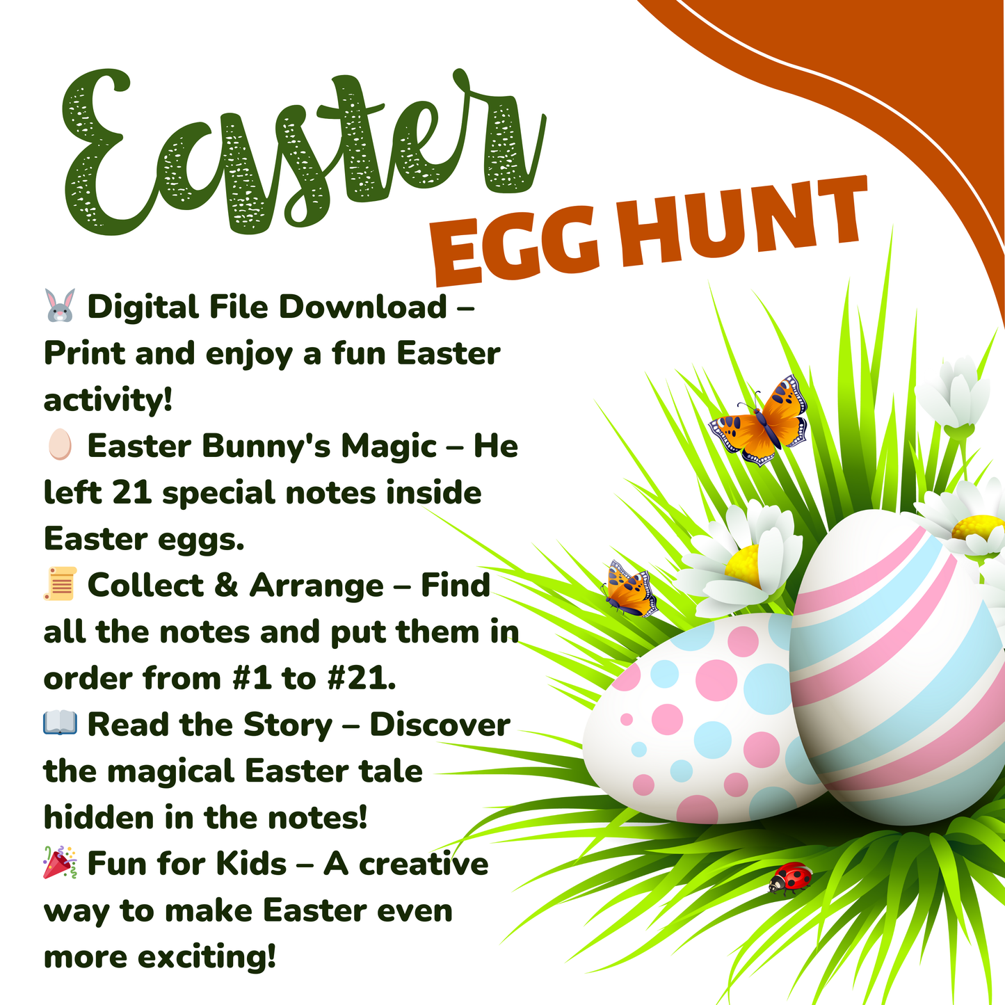 Easter Bunny Egg Stuffers, Secret Notes for Kids Egg Hunt Fillers Printables - Digital Download Easter Game Party Favour Letters Ideas