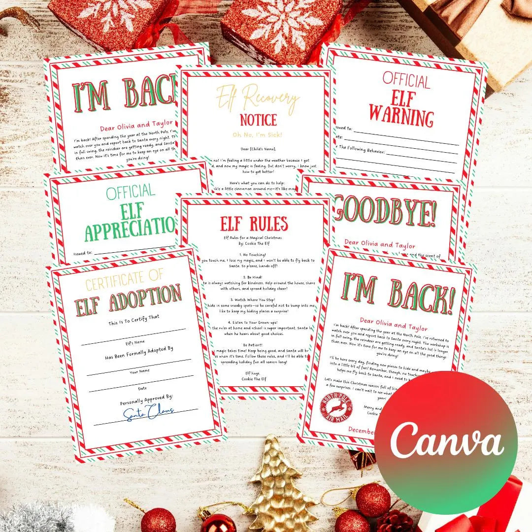 Customizable Elf Letters, Canva Editable Template, Christmas Elf Props, Welcome Holiday Elf letter, Elf Adoption, Santa Letter Printables