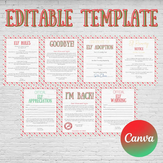 Customizable Elf Letters, Canva Editable Template, Christmas Elf Props, Welcome Holiday Elf letter, Elf Adoption, Santa Letter Printables