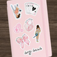 11 pc Music Pink Sticker Pack, Pop star Collectable Decals, Kids teens music gift decoration, Glossy Holographic Waterproof Stickers