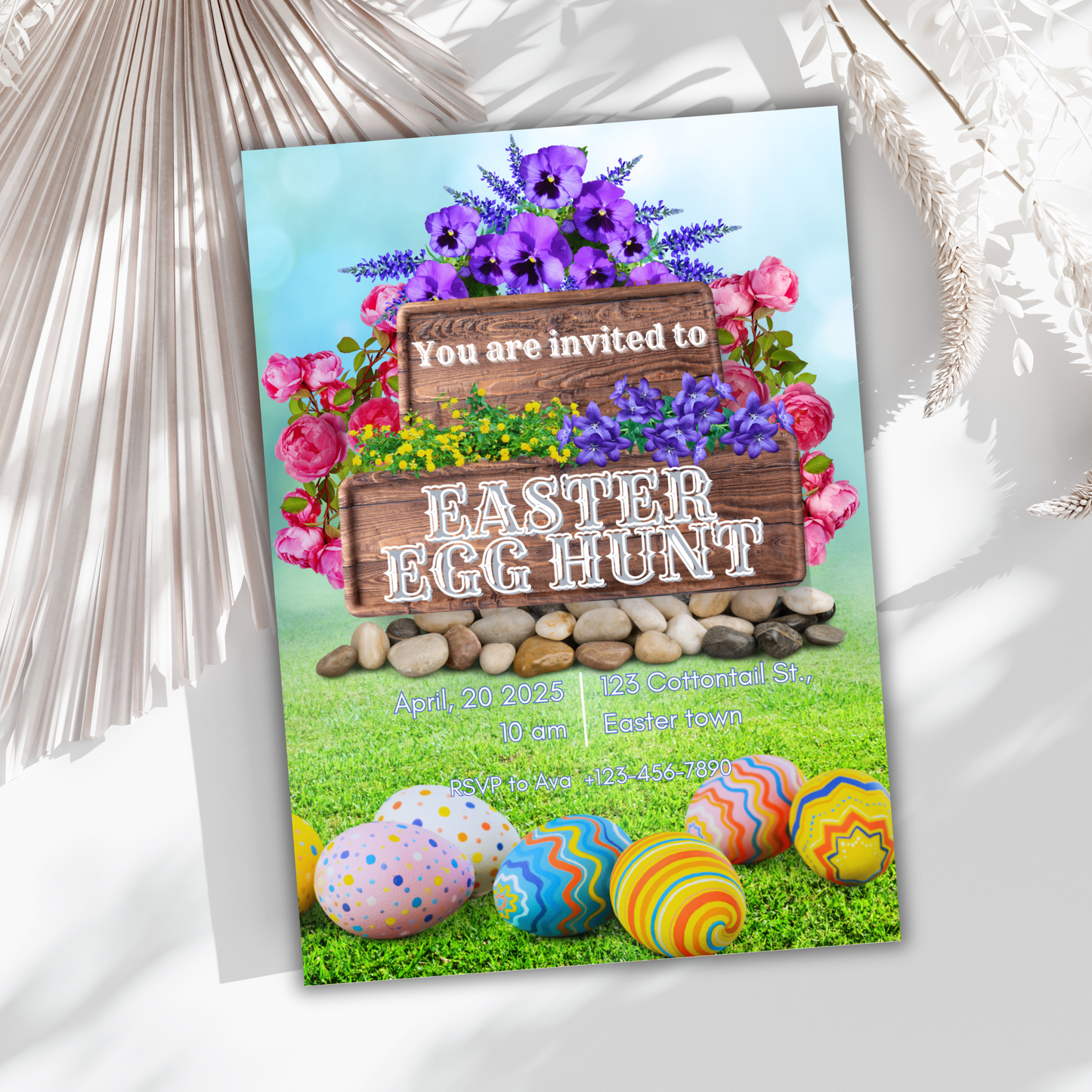 Customizable Easter Egg Hunt Invitations | Editable Digital Download for Lunch, Brunch, & Dinner | Printable – Personalized Ready to Use!