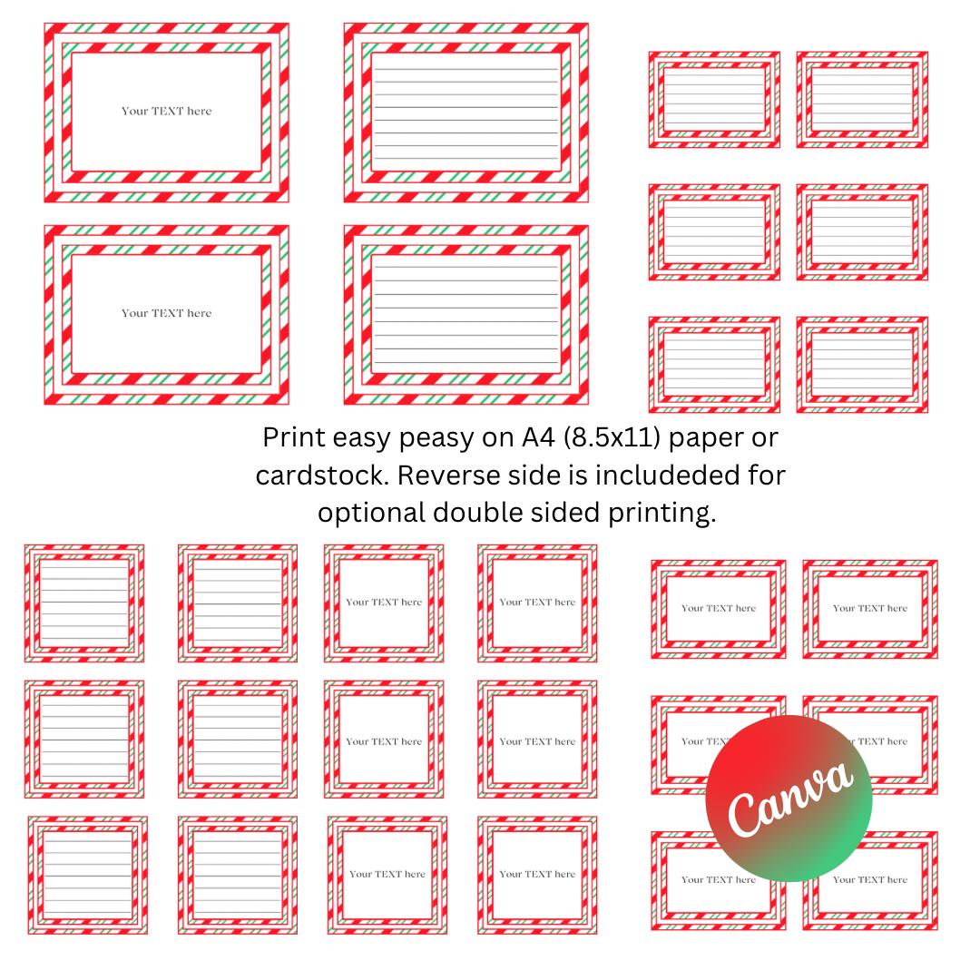 Editable Christmas notes, template for Christmas Elf cards notes props activities printable Canva link holiday family activities labels