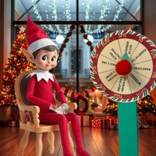 Printable Prop for Christmas ELF ideas, Spin Wheel Picker Spinner ideas Toy mini Games Digital Print Miniature games Dolls dollhouses