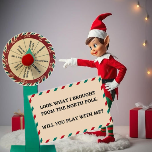 Printable Prop for Christmas ELF ideas, Spin Wheel Picker Spinner ideas Toy mini Games Digital Print Miniature games Dolls dollhouses
