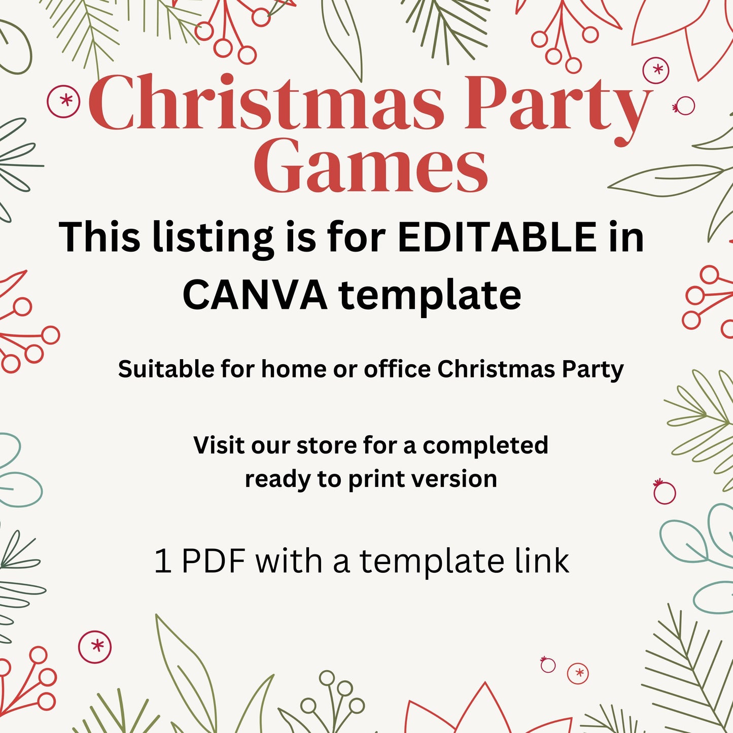 Editable Template Christmas party games, dinner table riddles scavenger holiday edition bundle truth dare mad libs trivia selfie elf snowman