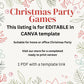 Editable Template Christmas party games, dinner table riddles scavenger holiday edition bundle truth dare mad libs trivia selfie elf snowman
