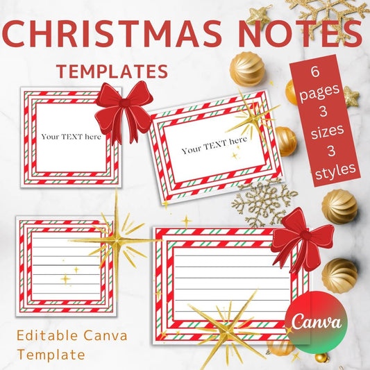 Editable Christmas notes, template for Christmas Elf cards notes props activities printable Canva link holiday family activities labels