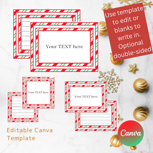 Editable Christmas notes, template for Christmas Elf cards notes props activities printable Canva link holiday family activities labels