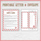 Customizable Santa Claus Letter Canva Editable, Christmas elf, Santa reply postal mail with Envelope Printable. Minimalistic, holiday fun