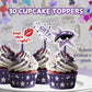 Pop Singer Themed Purple Cupcake treat toppers, inspired by Olivia cake topper, pop star party kids, teen, adult. Birthday decor