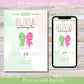 Wicked Birthday invitation, kids baby toddler teen party invite, Elphaba Glinda, pink green coquette bow personalized gift, Wicked fan adult