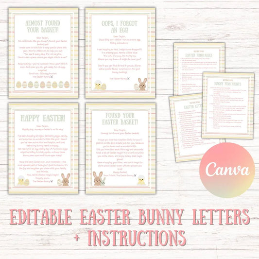 Easter Egg Hunt Bundle, 12+ Printable Easter Bunny Surprises, Letters Notes, Coupons, Kids/Teens Easter Activities, Editable, Personalized Custom