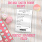 Easter Bunny Bundle Egg hunt, 12+ Printable Bunny surprises, letters coupons, Kids/Teens Easter Activities, Template, Customizable