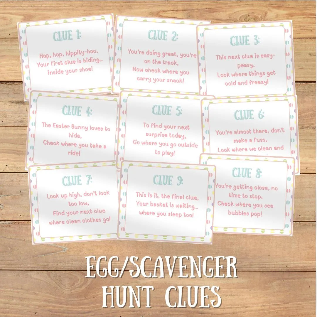 Easter Bunny Bundle Egg hunt, 12+ Printable Bunny surprises, letters coupons, Kids/Teens Easter Activities, Template, Customizable