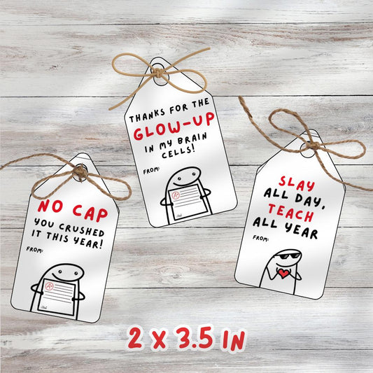 Kids Slang Teacher Gift Tags, End of Year Printable Tags from Kids, Gen Z Gen Alpha Slang, Instant Download, 12 Tags instant download PDF