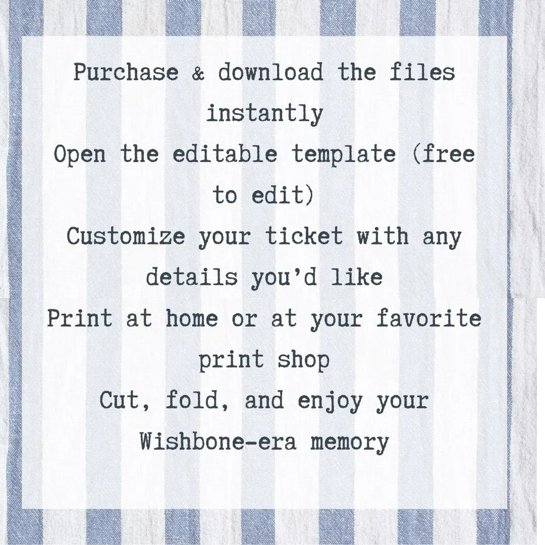 Editable Wishbone World Tour Souvenir ticket, 3 pcs Conan Pop singer themed Gift, Printable Girls Boys gift PDF, Instant download Surprise