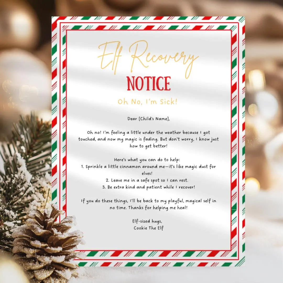 Customizable Elf letters, Christmas Printables Canva editable PDF, Kids Christmas Santa Letters, Custom gift 7 pcs