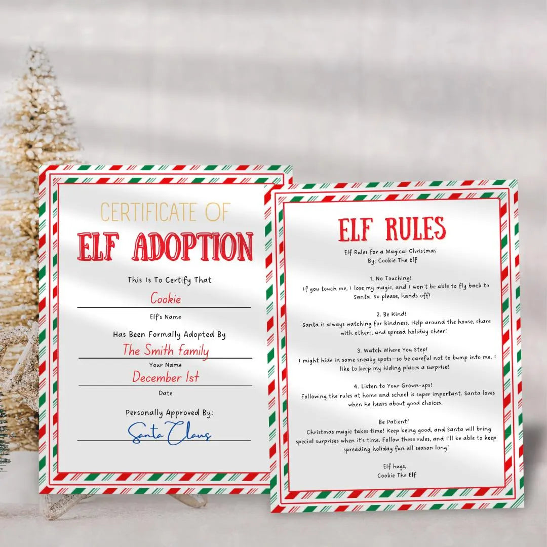 Customizable Elf letters, Christmas Printables Canva editable PDF, Kids Christmas Santa Letters, Custom gift 7 pcs