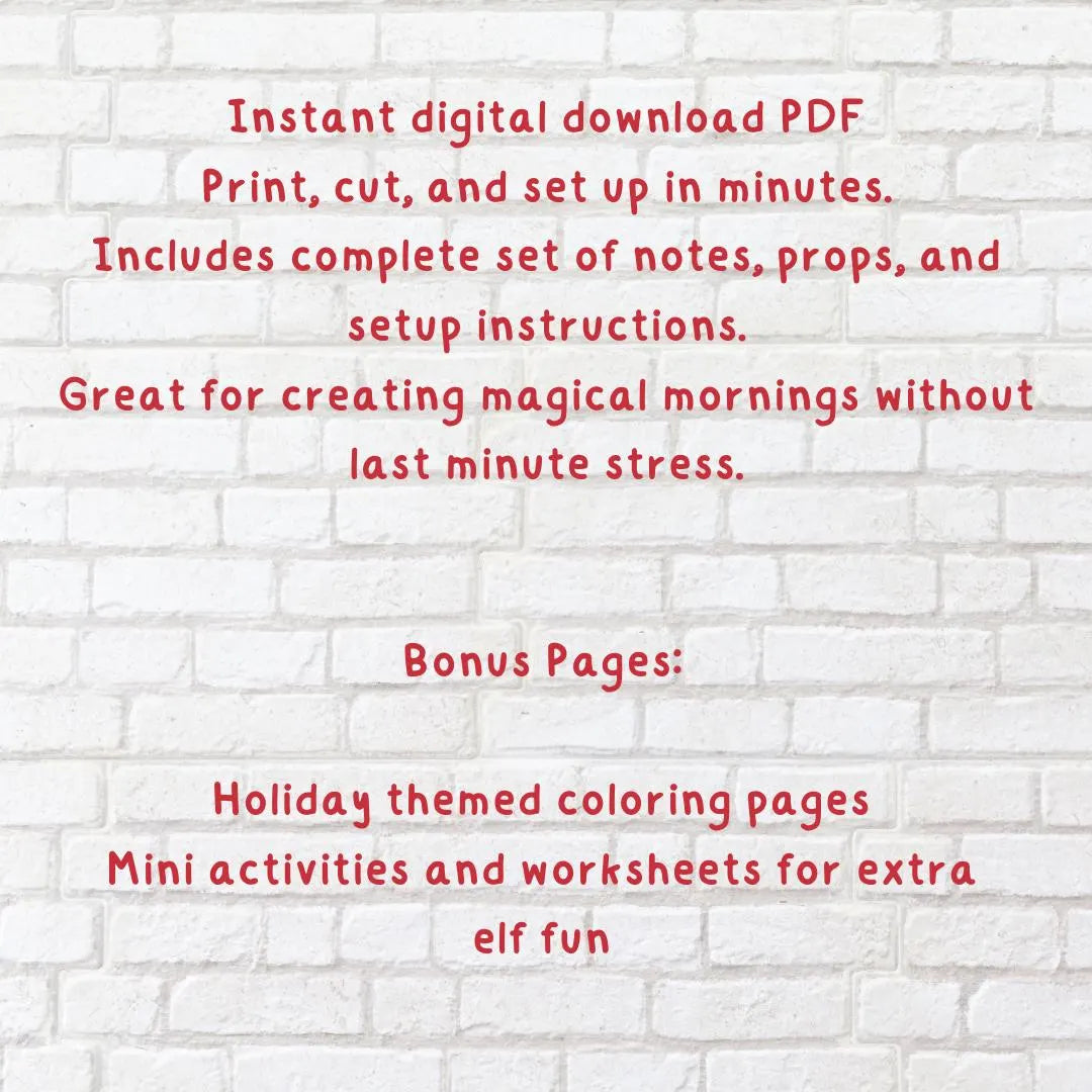 Printable Elf Scenes Lot of 24 Props Christmas Setup Letters Notes Activities Accessories Coloring Pages Instant Digital Download