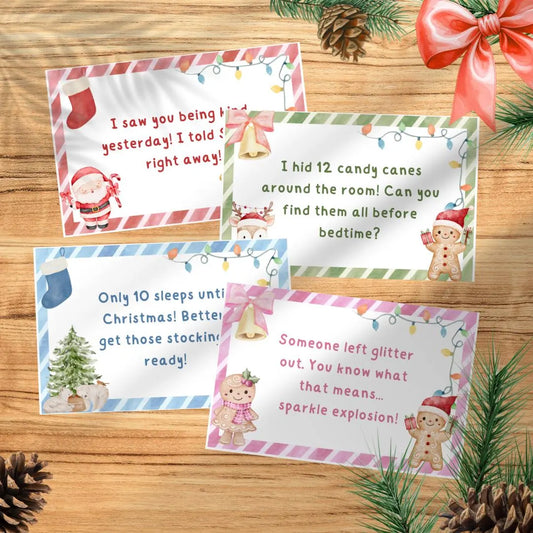 Custom Elf Notes, Christmas Holiday Elf Scene, Santa letter, activities editable Canva template, DIY Last Minute Props