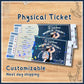 Custom Wishbone World Tour Souvenir ticket, Printed Conan Pop singer themed, Girls Boys gift, Glossy holographic