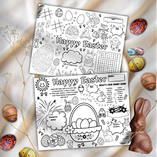 Easter Printable Worksheets Colouring Children Kids Coloring School Homeschool Journal Bunny Egg Hunt Digital Download