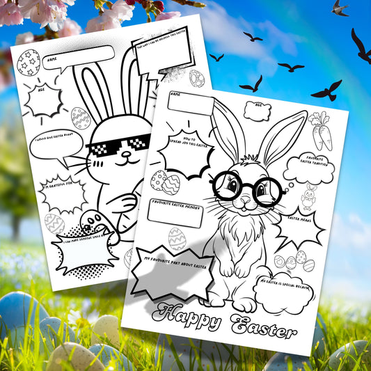 Kids Easter Coloring Pages - Printable Activity Worksheets - Homeschool Preschool Learning Fun Digital Download